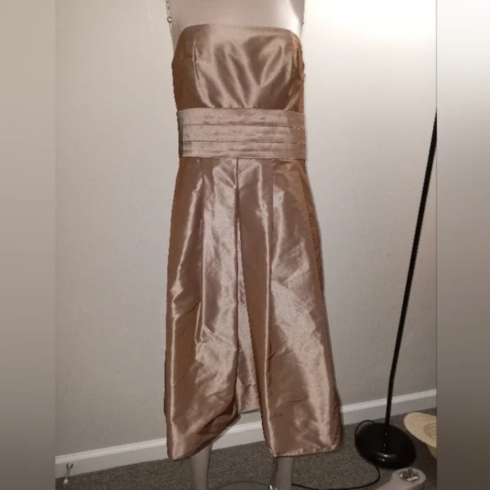 Ann Taylor Strapless Bronze Wedding Dress size 4